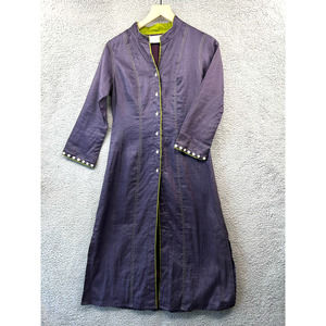 ANAND KABRA Womens Kurta Sherwani Dress Purple Green Traditional Indian M Medium